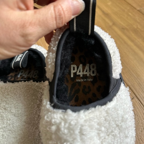 P448 White Fuzzy Slip-On Shoes - Picture 3 of 7